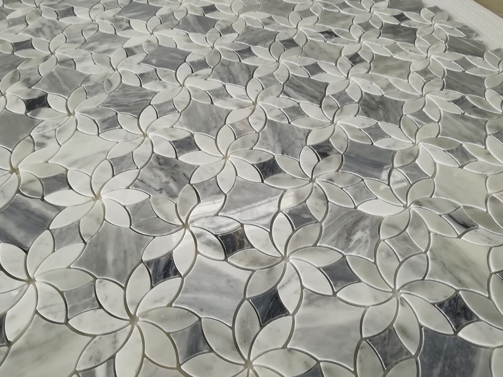 Marble Flower / Leaf Mosaic Tile - Stone Center Online