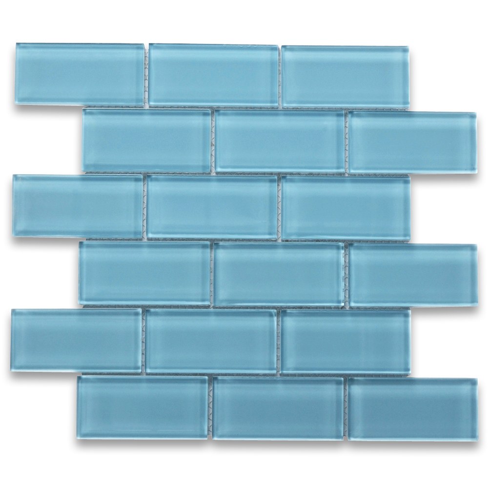 Country Blue 2x4 Subway Glass Mosaic Tile - Stone Center Online, image size:1000x1000