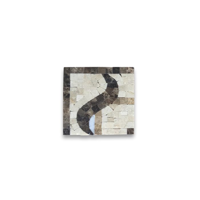 Melody Emperador 4x4 Marble Mosaic Border Corner Tile Polished