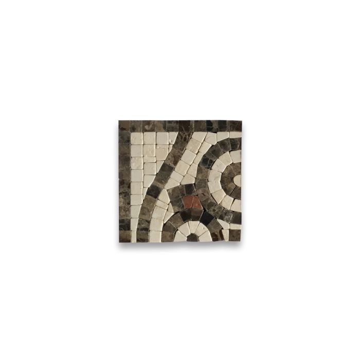 Waltz Beige 4x4 Marble Mosaic Border Corner Tile Polished Tumbled