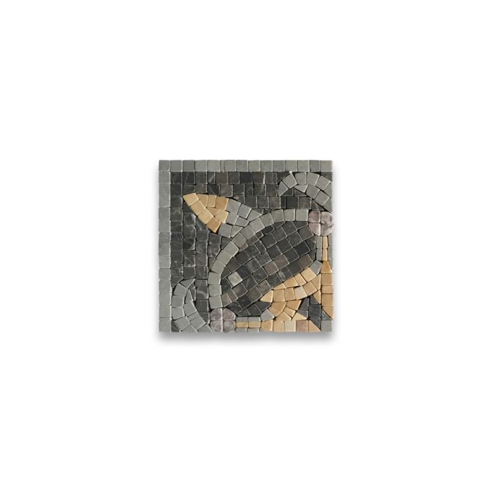 Wintersweet Gold 5.5x5.5 Marble Mosaic Border Corner Tile Tumbled