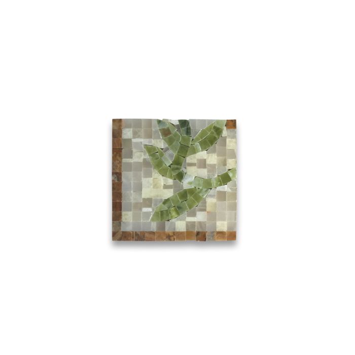 Emerald Onyx 4.7x4.7 Marble Mosaic Border Corner Tile Polished
