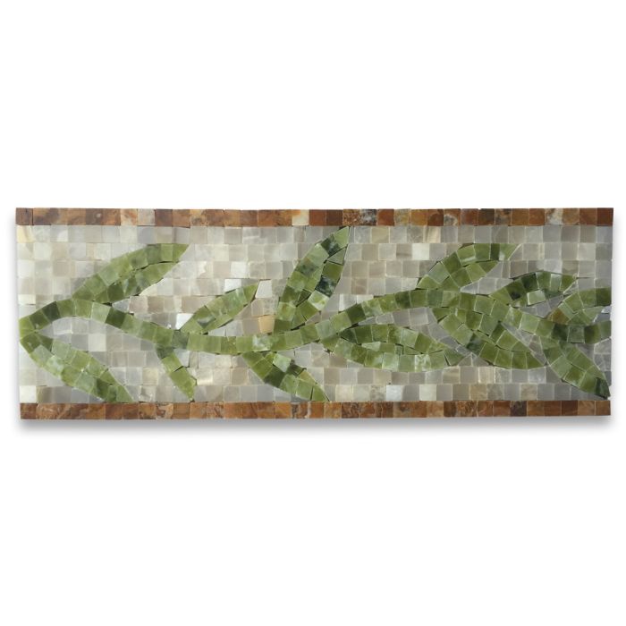 Emerald Onyx 4.7x13.4 Marble Mosaic Border Listello Tile Polished