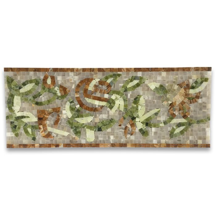 Foglia Onyx 7.9x19.7 Marble Mosaic Border Listello Tile Polished