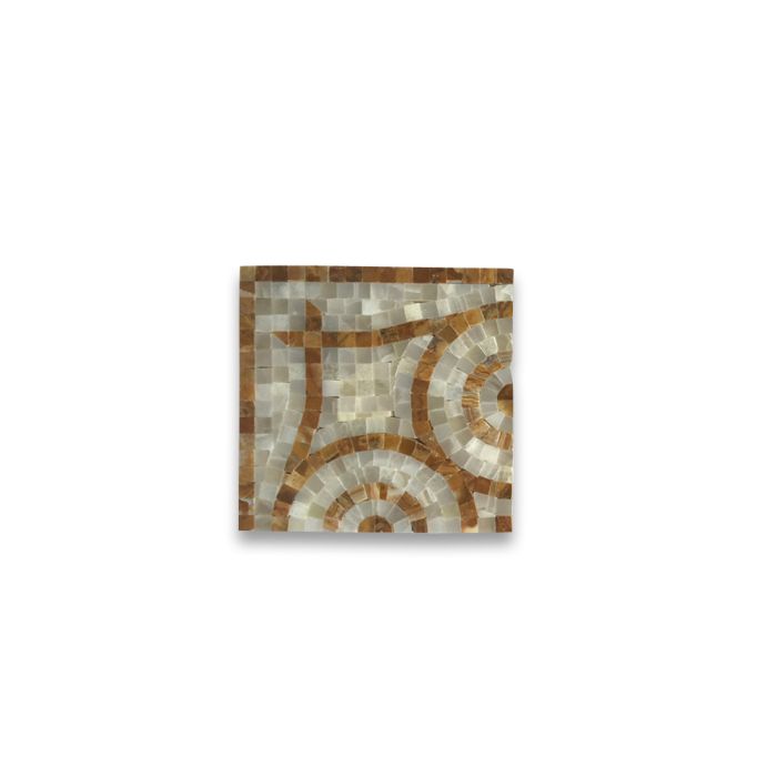 Mirage Onyx 6.3x6.3 Marble Mosaic Border Corner Tile Polished