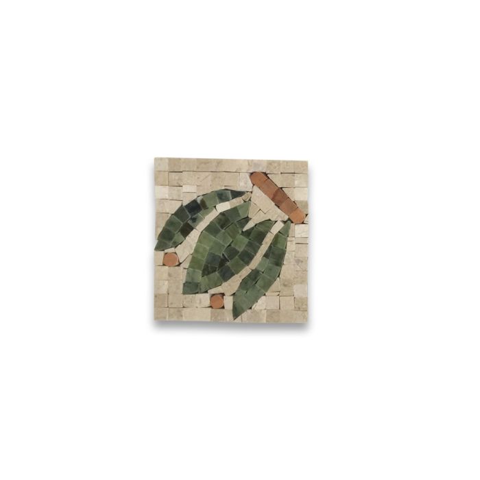 Lily Crema Marfil 4.7x4.7 Marble Mosaic Border Corner Tile Polished