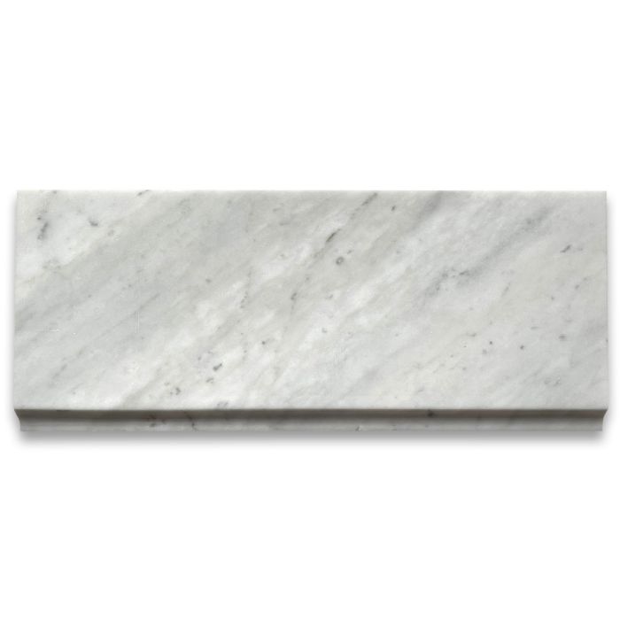 Carrara White Marble 5x12 Baseboard Trim Molding Polished