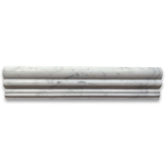 Carrara White Marble 2-1/2x12 Chair Rail Trim Molding Honed