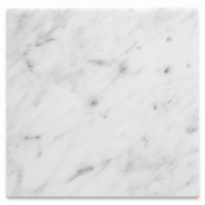 Carrara White Marble 6x6 Tile Honed