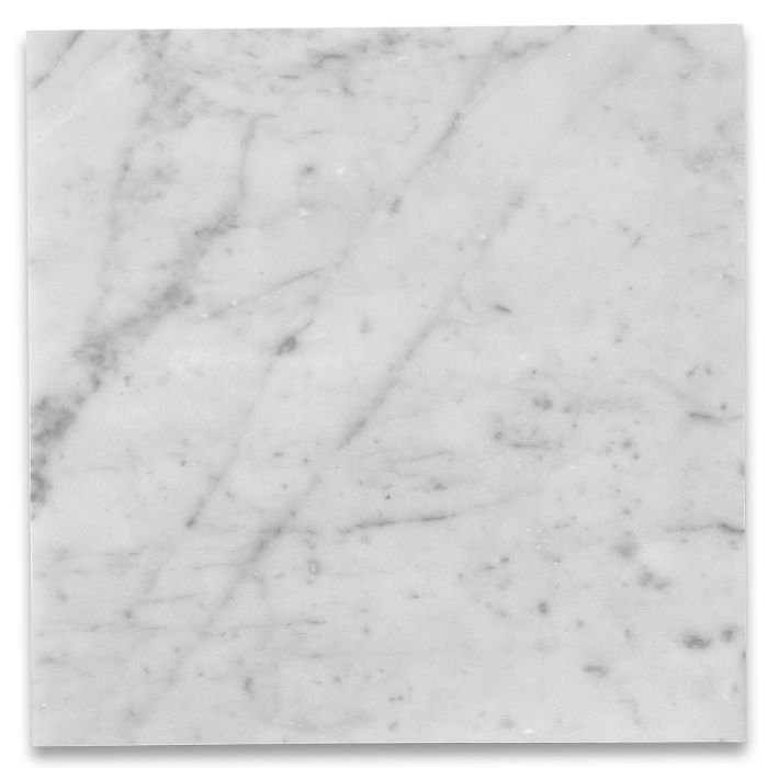 Carrara White Marble 12x12 Tile Honed