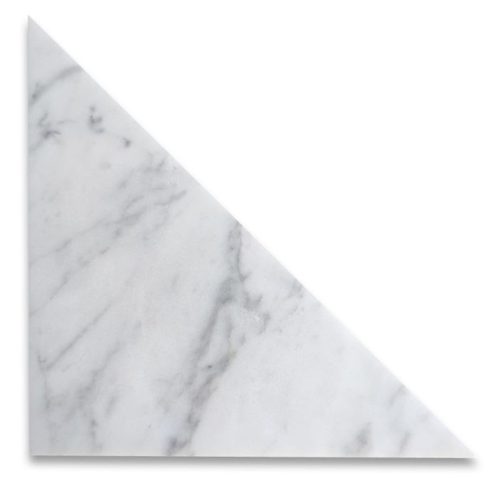 Carrara White Marble 9x9x13 Triangle Tile Honed