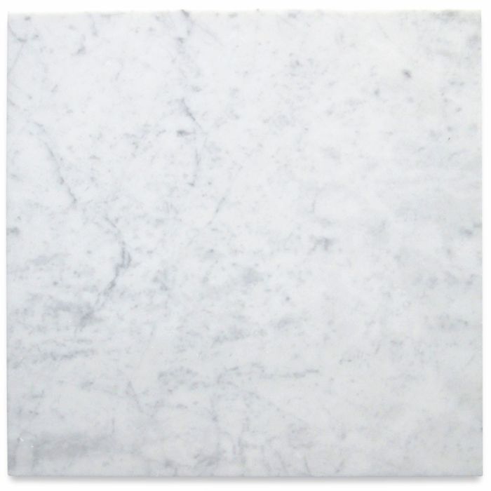 Carrara White Marble 24x24 Tile Honed