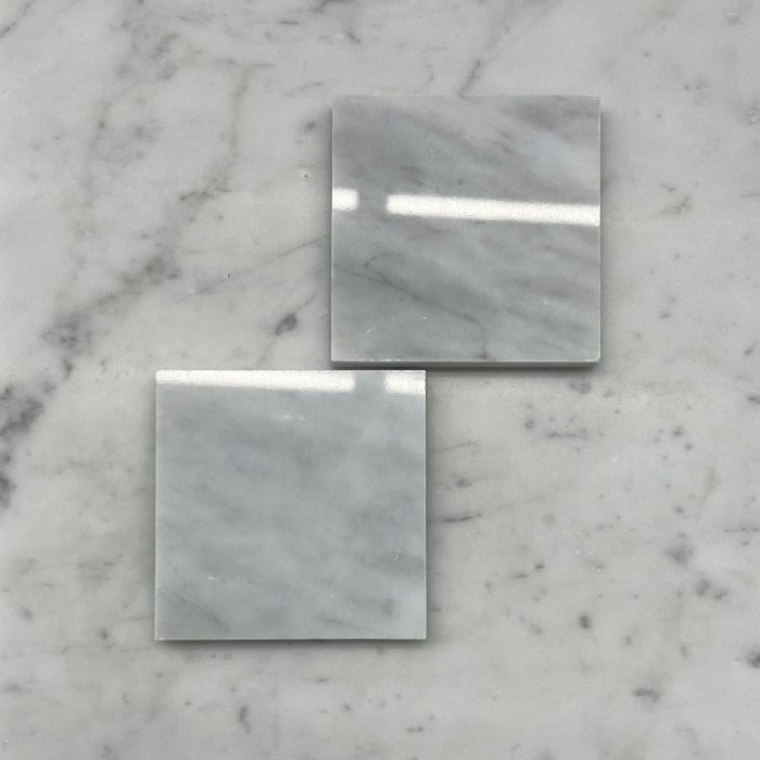 (Sample) Carrara White Marble 4x4 Tile Polished
