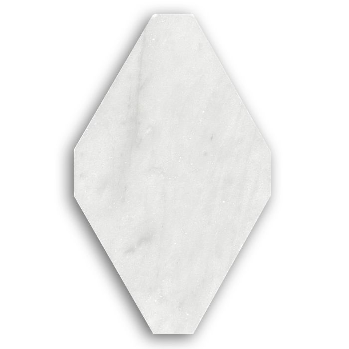Carrara White Marble 4x8 Rhomboid Long Octagon Tile Honed