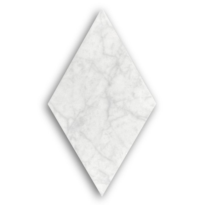 Carrara White Marble 4x8 Rhomboid Diamond Tile Honed