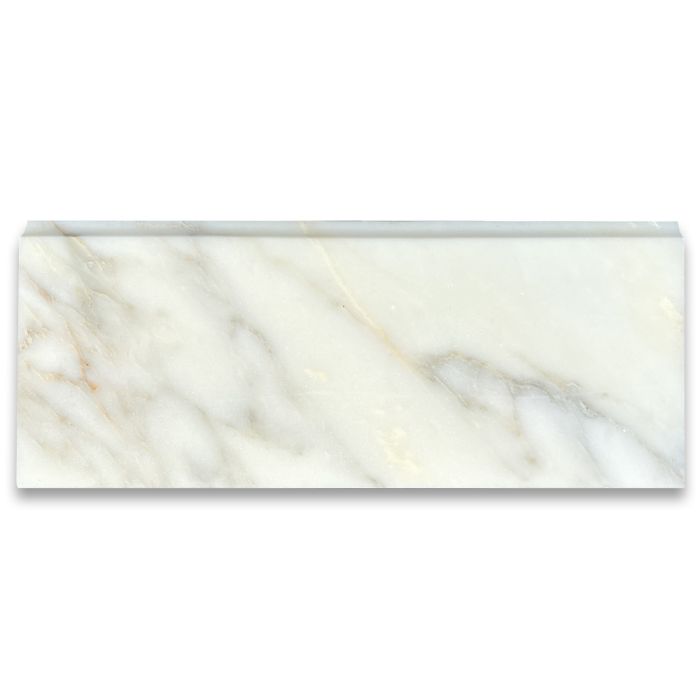 (Sample) Calacatta Gold Marble 5x12 Baseboard Trim Molding Honed