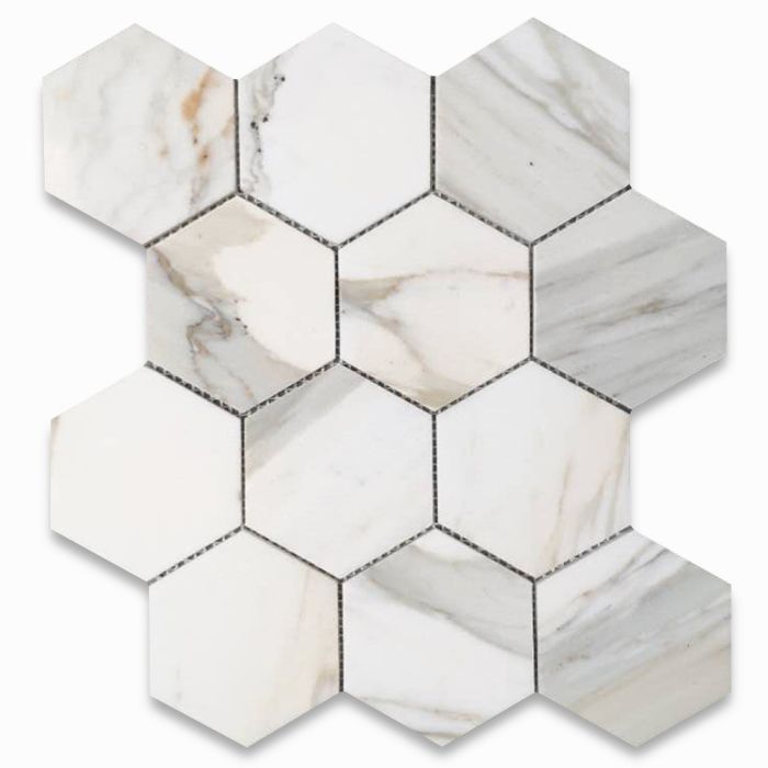 Hexagon Mosaic Tile Honed, 4 Inch Hexagon Tile White Porcelain