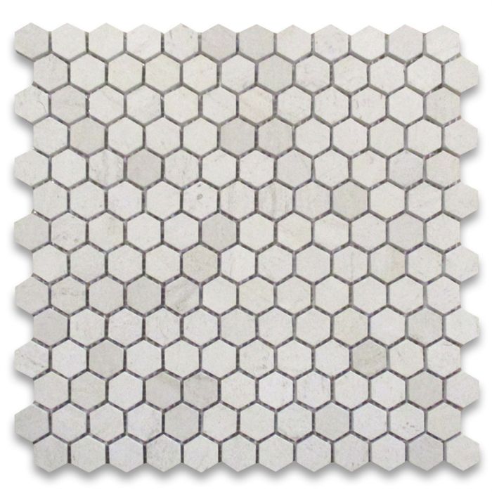 Moleanos Beige Golden Beach Limestone 1 inch Hexagon Mosaic Tile Honed