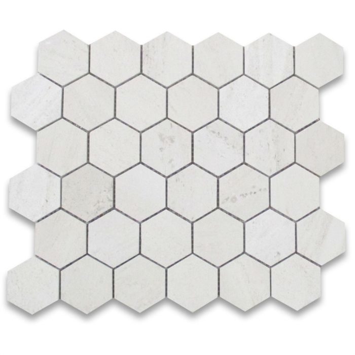 Moleanos Beige Golden Beach Limestone 2 inch Hexagon Mosaic Tile Honed