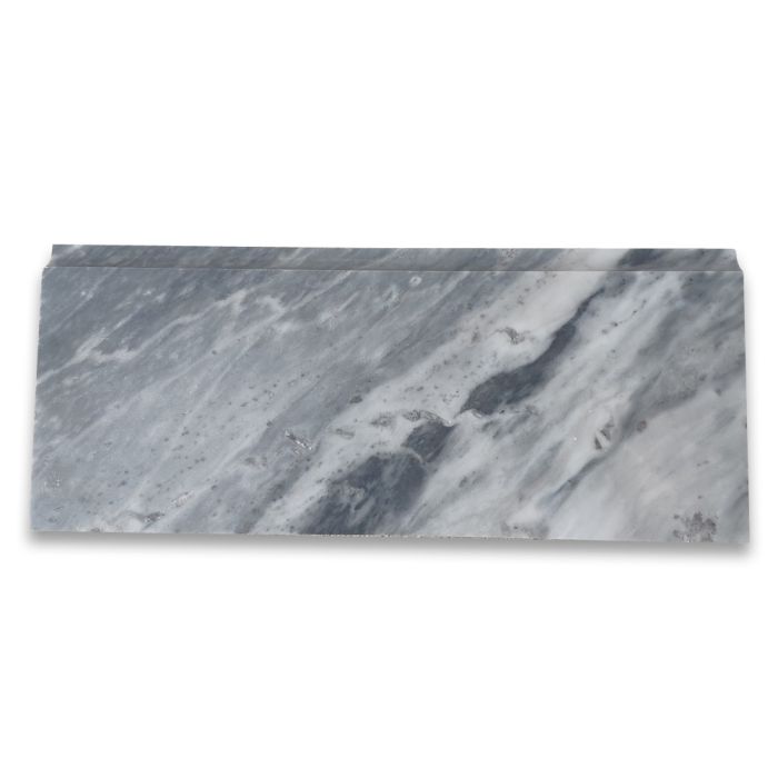 Bardiglio Gray Marble 5x12 Baseboard Trim Molding Polished
