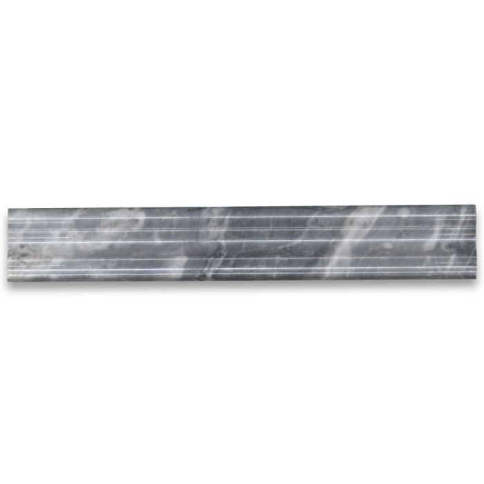 Bardiglio Gray Italian Dark Grey 2x12 Chair Rail Trim Molding Polished Stone Center 2x12 Chair Rail Trim Molding Polished, Chair Rail Molding Tile Trim
