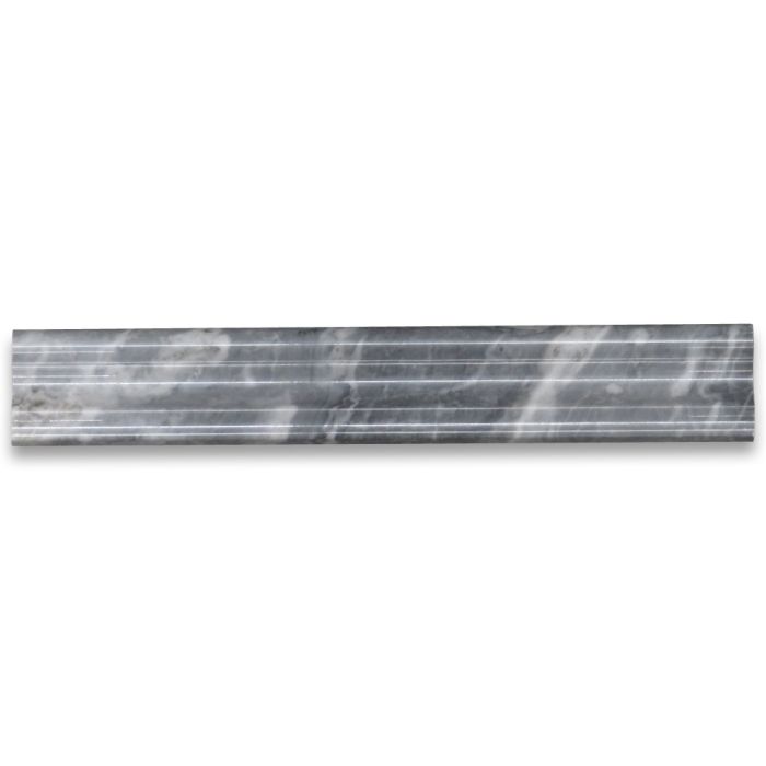 (Sample) Bardiglio Gray Marble 2x12 Chair Rail Trim Molding Polished