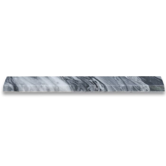 Bardiglio Gray Marble 1-1/8x12 Beveled Pencil Edging Trim Molding Polished