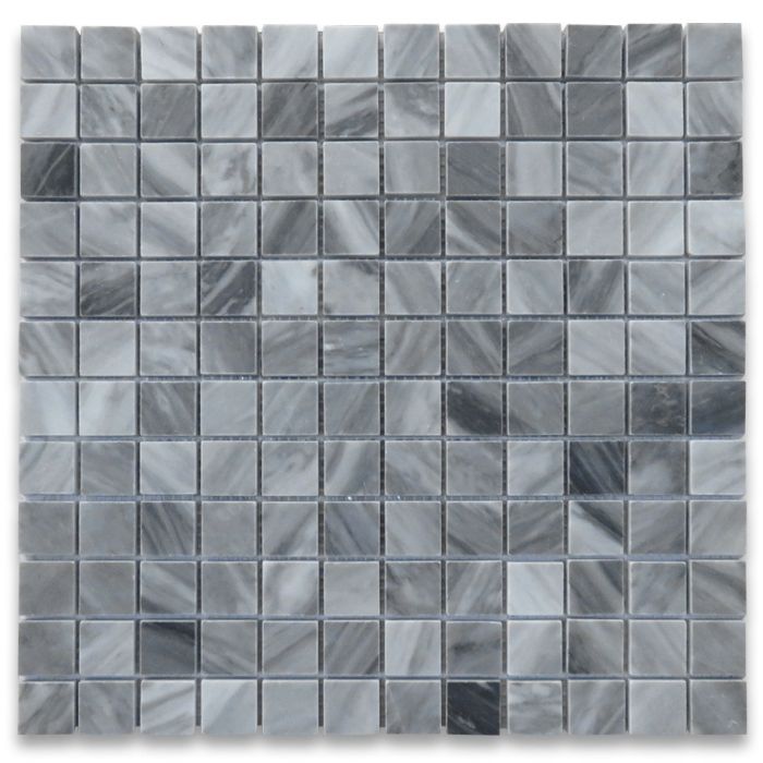 Bardiglio Gray Marble 1x1 Square Mosaic Tile Polished