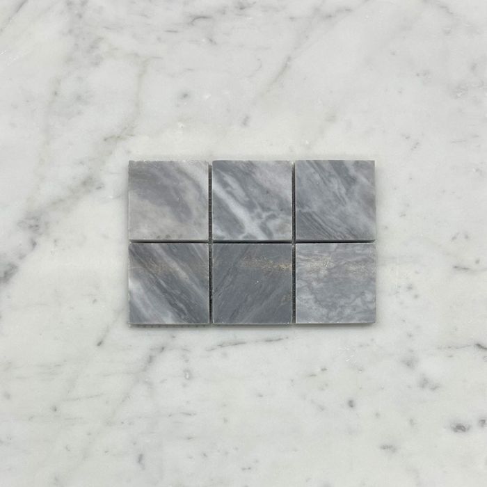 (Sample) Bardiglio Gray Marble 2x2 Square Mosaic Tile Honed