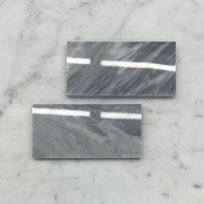 (Sample) Bardiglio Gray Marble 6x12 Subway Tile Polished