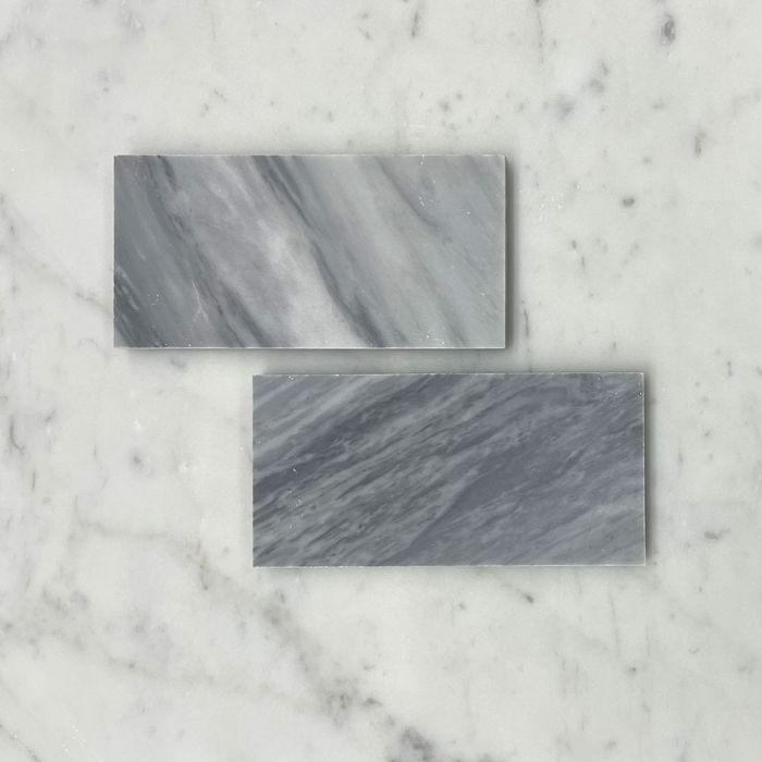 (Sample) Bardiglio Gray Marble 12x12x17 Triangle Tile Honed
