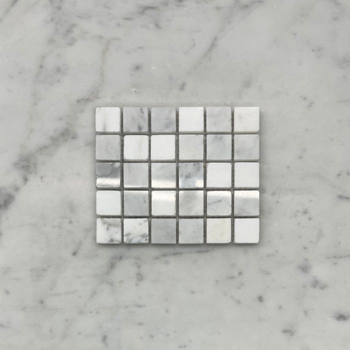 (Sample) Statuary White Marble 3/4x3/4 Square Mosaic Tile Polished