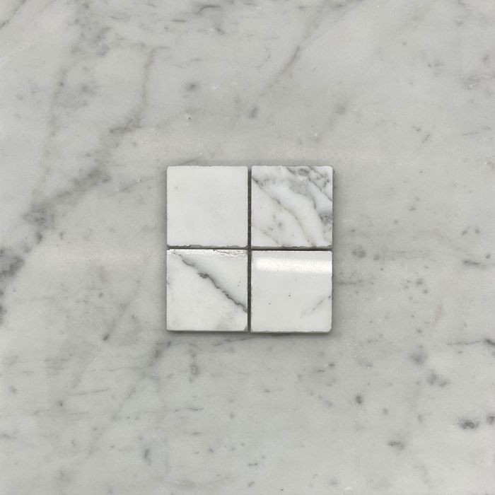 (Sample) Statuary White Marble 2x2 Square Mosaic Tile Polished