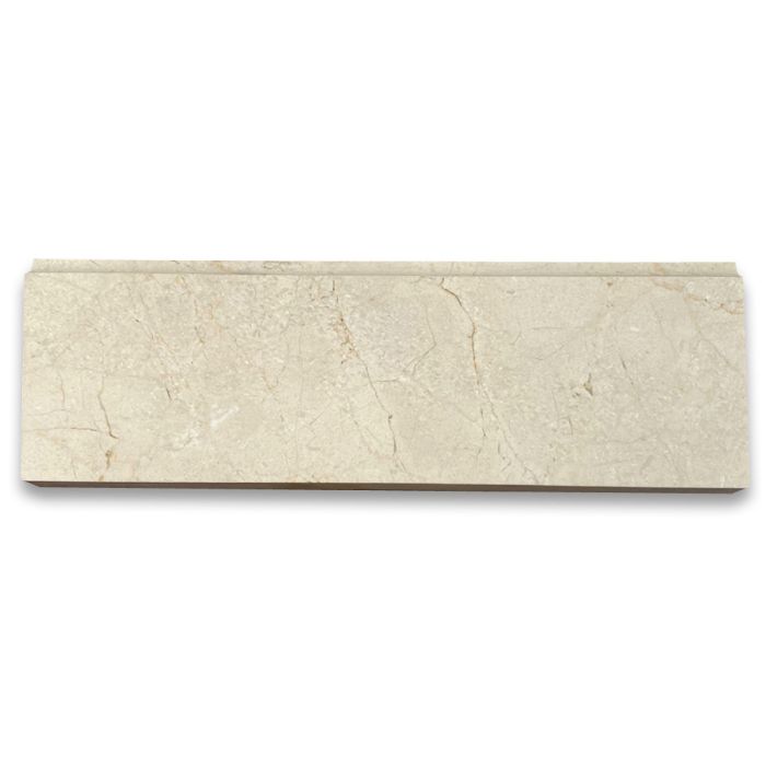 (Sample) Crema Marfil Marble 4x12 Baseboard Trim Molding Polished