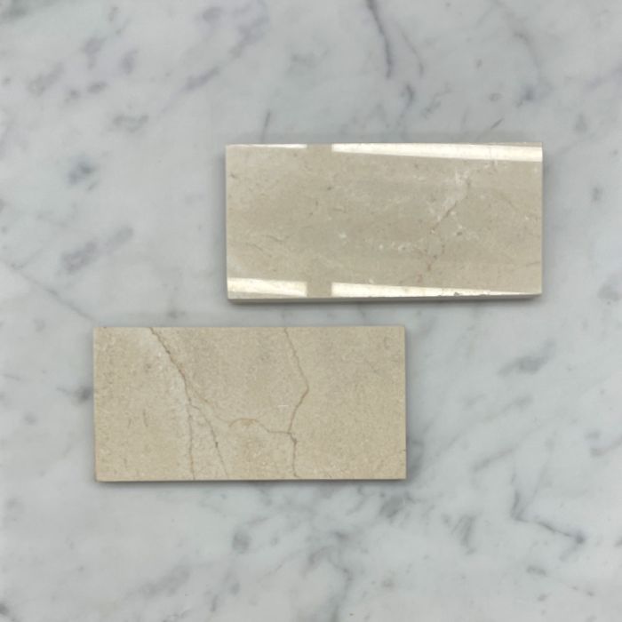 (Sample) Crema Marfil Marble 6x12 Subway Tile Polished