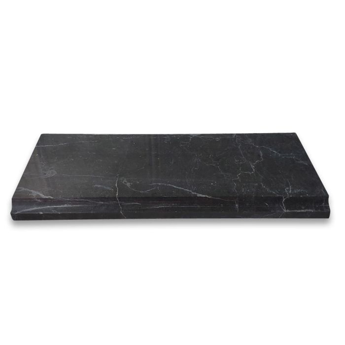 Nero Marquina Black Marble 5x12 Baseboard Trim Molding Polished