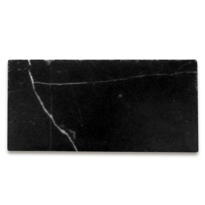 Nero Marquina Black Marble 3x6 Subway Tile Honed