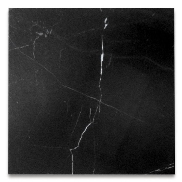 Nero Marquina Black Marble 12x12 Tile Honed