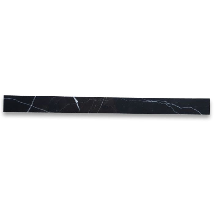 Nero Marquina Black Marble 1x12 Border Strip Liner Tile Polished