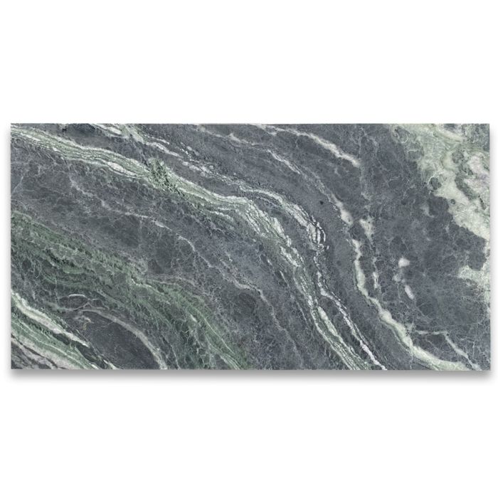 Sagano Vibrant Green Marble 12x24 Tile Honed