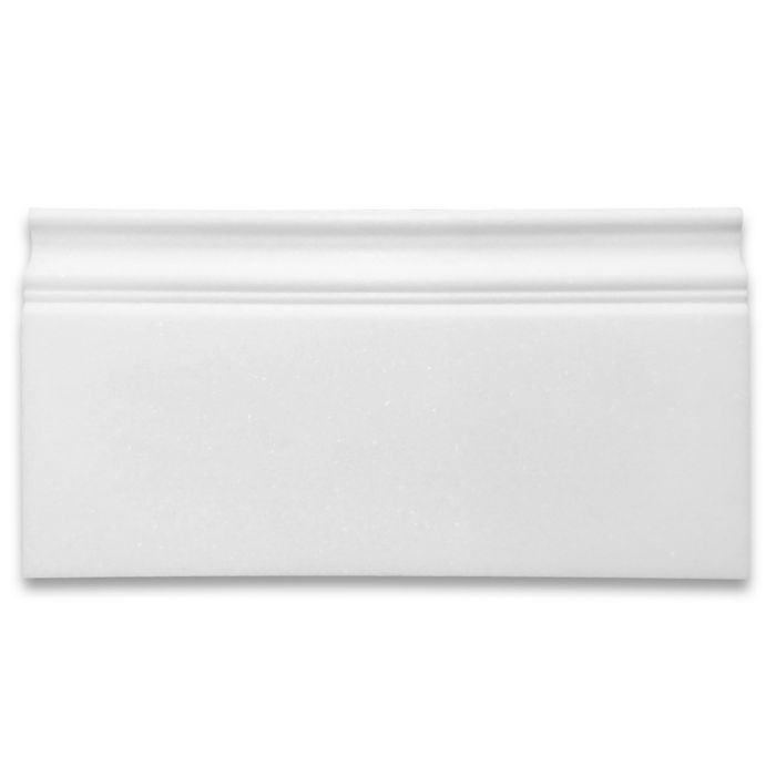 Thassos White Marble 6x12 Skirting Baseboard Trim Molding Honed