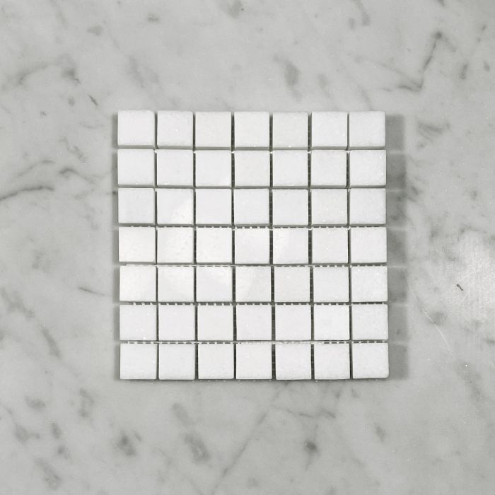 (Sample) Thassos White Marble 3/4x3/4 Square Mosaic Tile Polished