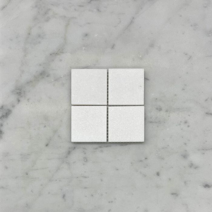 (Sample) Thassos White Marble 2x2 Square Mosaic Tile Honed