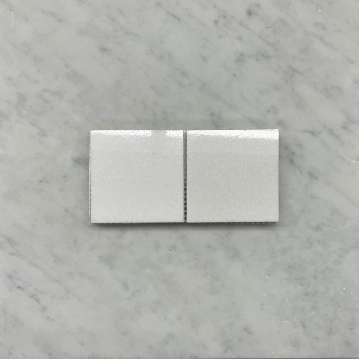 (Sample) Thassos White Marble 3x3 Square Mosaic Tile Polished