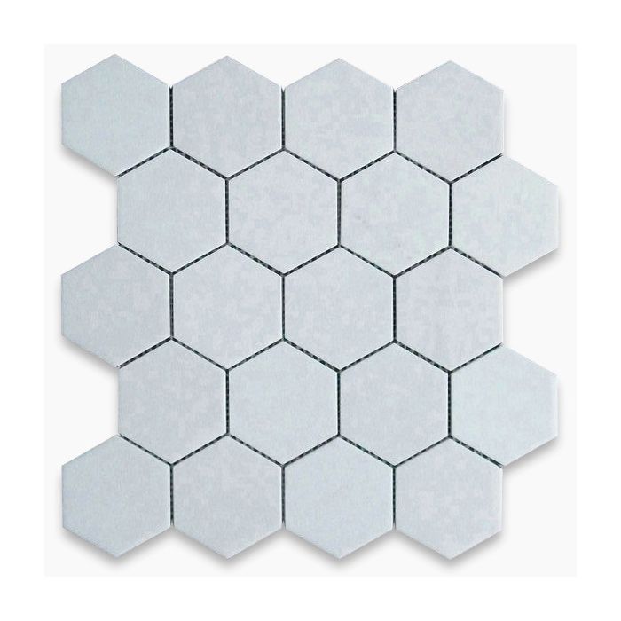 Thassos White 3 inch Hexagon Mosaic Tile Honed