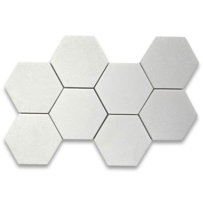 Thassos White Marble 5 inch Hexagon Mosaic Tile Polished - Stone Center  Online