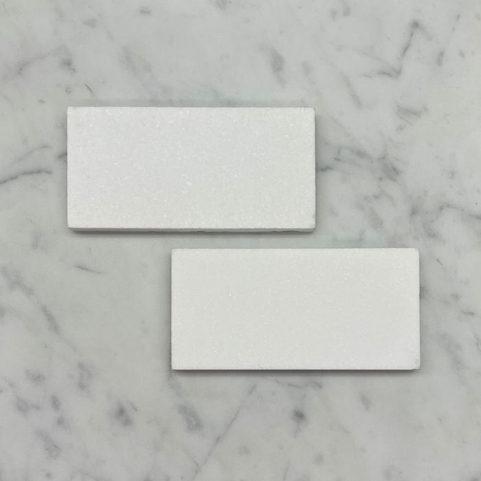 (Sample) Thassos White Marble 3x12 Subway Tile Honed