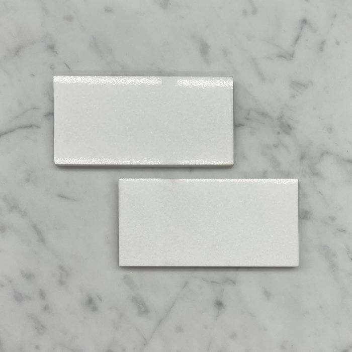 (Sample) Thassos White Marble 3x12 Subway Tile Polished