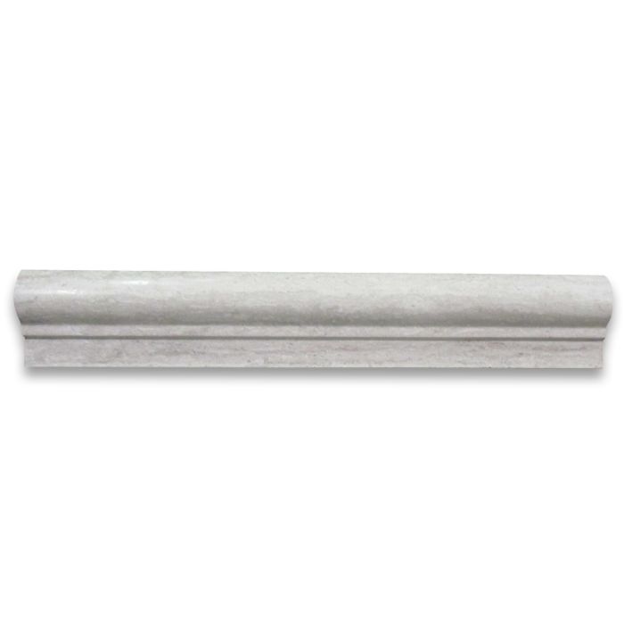 Athens Silver Cream Marble 2x12 Chair Rail Bullnose Trim Molding Polished