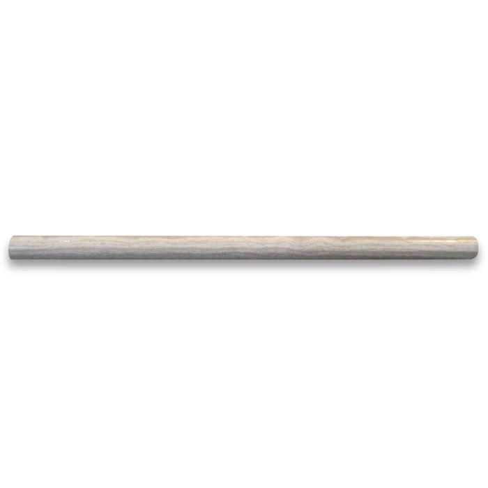 Athens Silver Cream Marble 5/8x12 Pencil Liner Trim Molding Polished